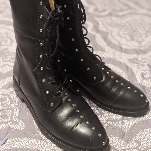 IRO like new, military studded lux leather boots - Picture 3 of 11